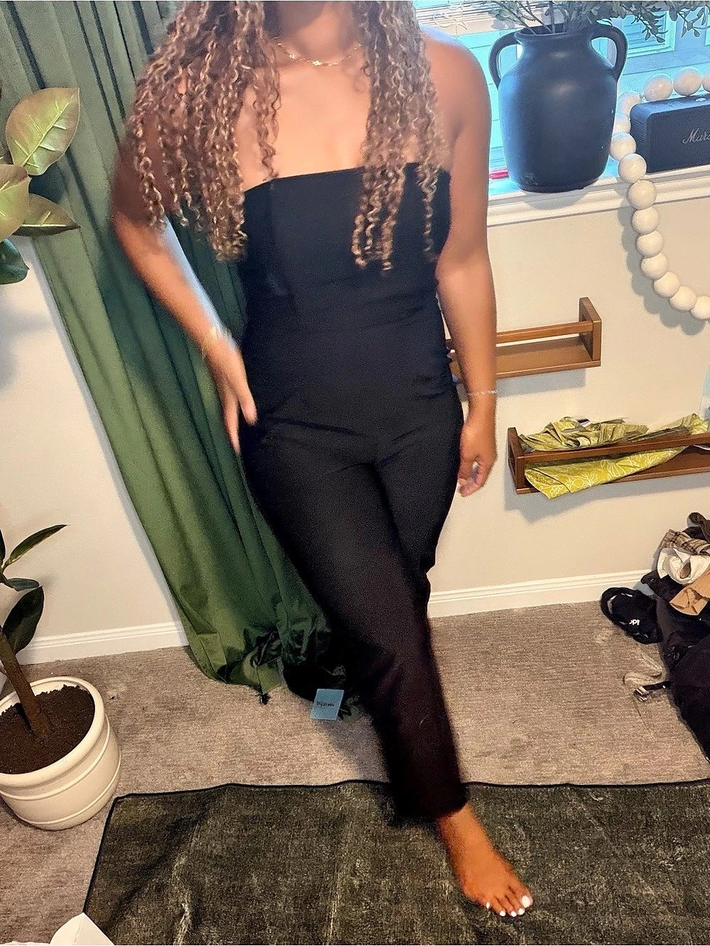Black Strapless Jumpsuit Like New